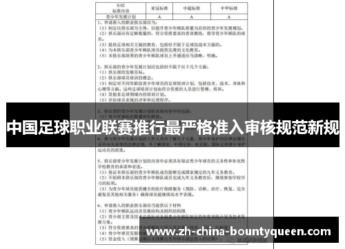中国足球职业联赛推行最严格准入审核规范新规