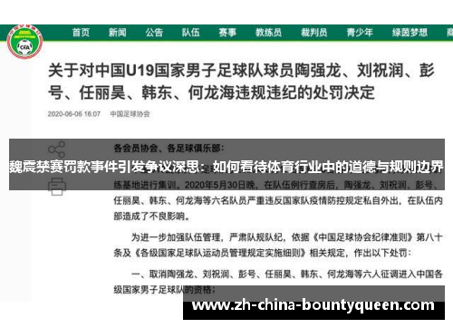 魏震禁赛罚款事件引发争议深思：如何看待体育行业中的道德与规则边界